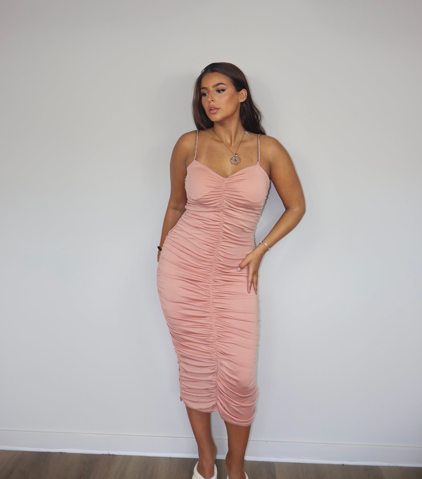 CATE CHAIN DRESS PINK