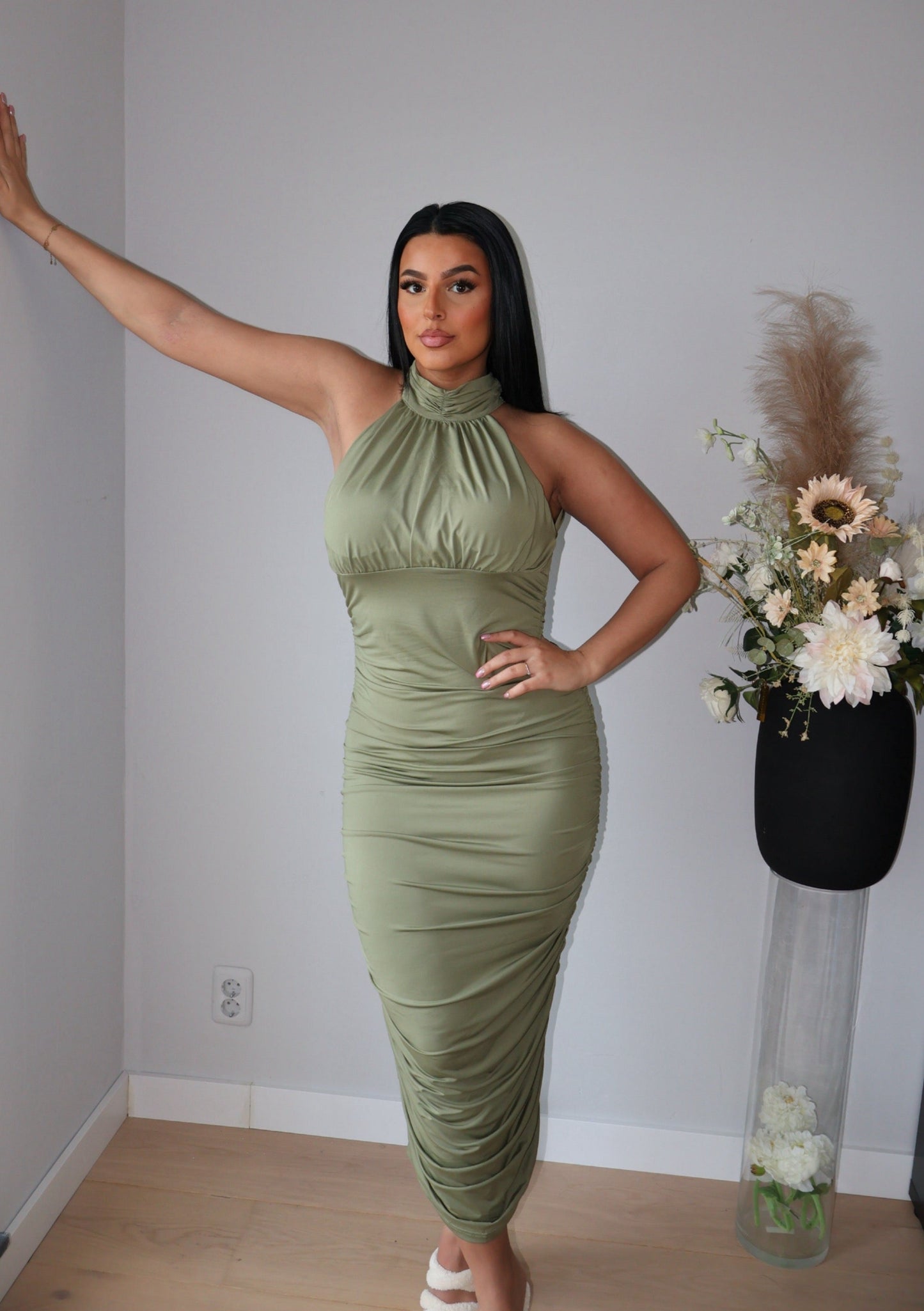 LOREN BODYCON DRESS OLIVE GREEN