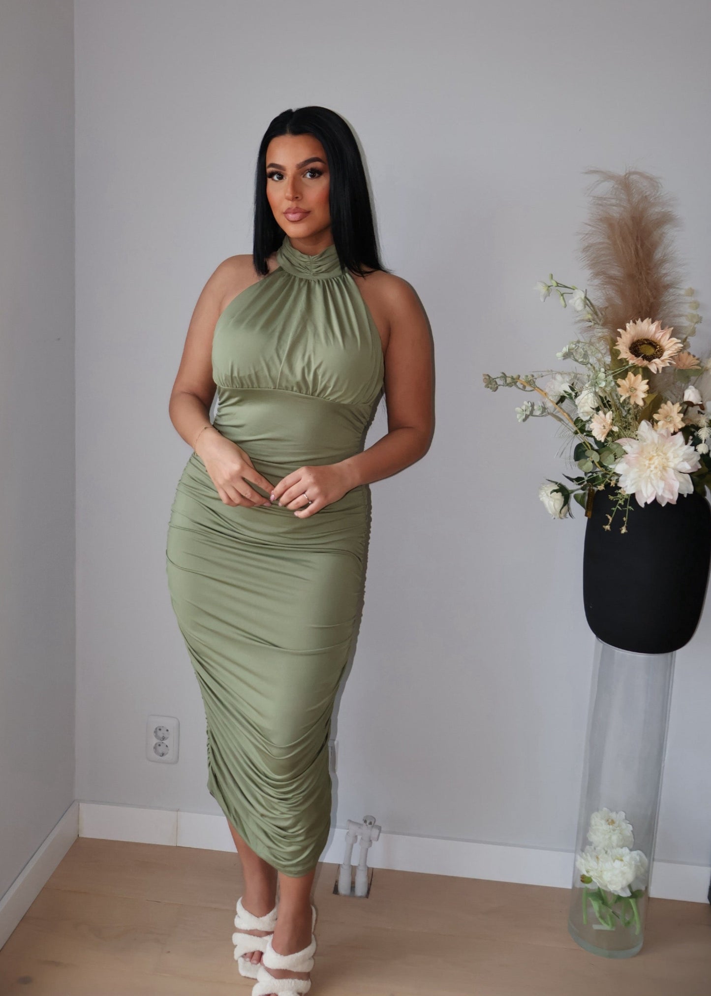 LOREN BODYCON DRESS OLIVE GREEN