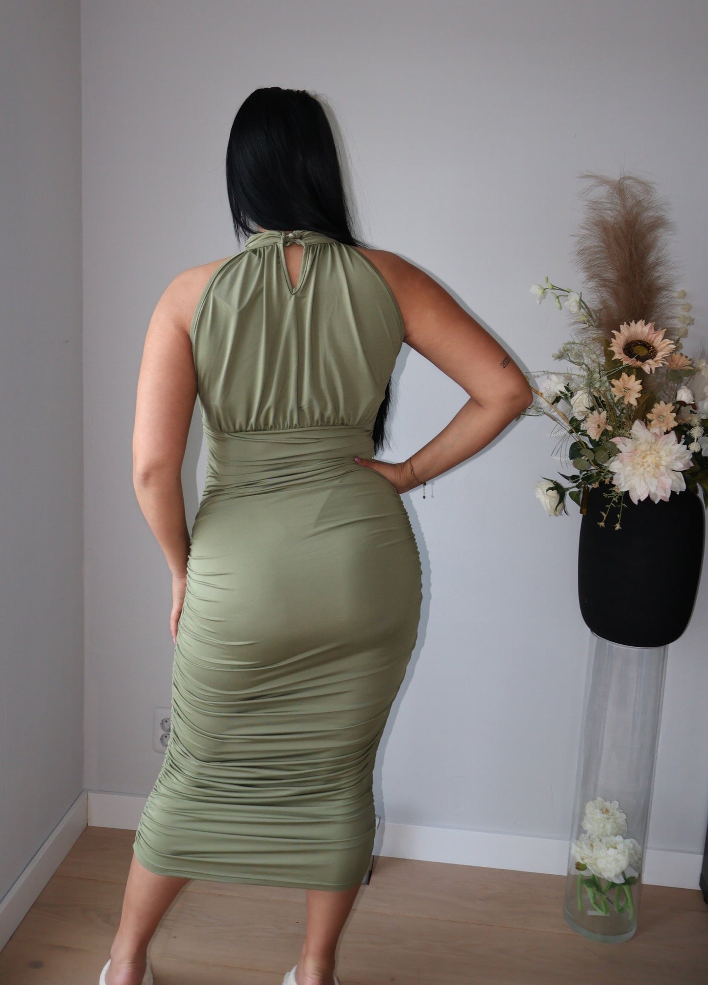 LOREN BODYCON DRESS OLIVE GREEN