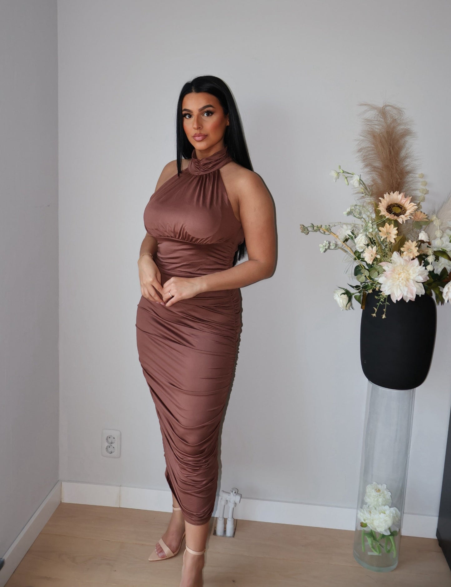 LOREN BODYCON DRESS BROWN