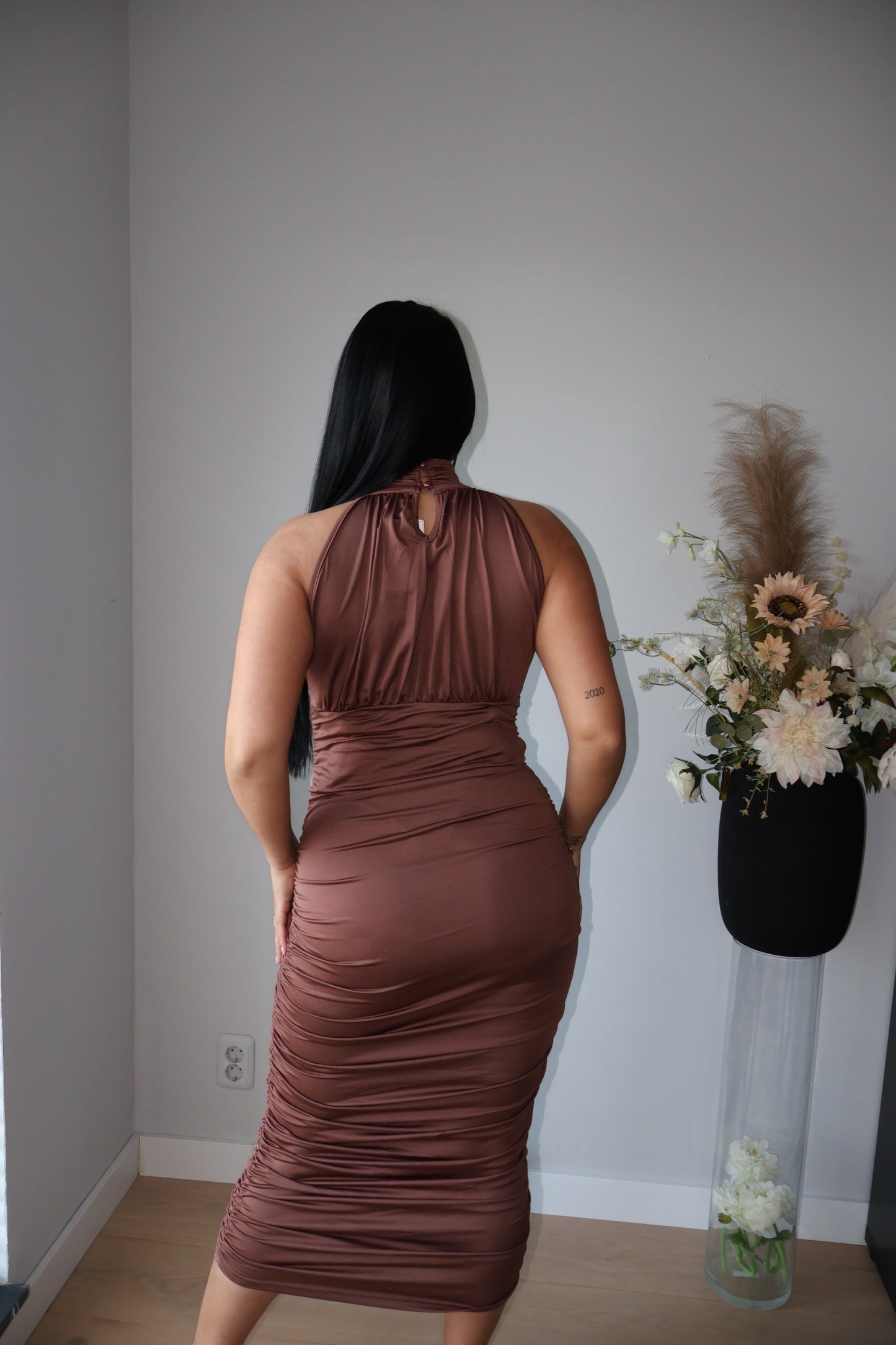 LOREN BODYCON DRESS BROWN