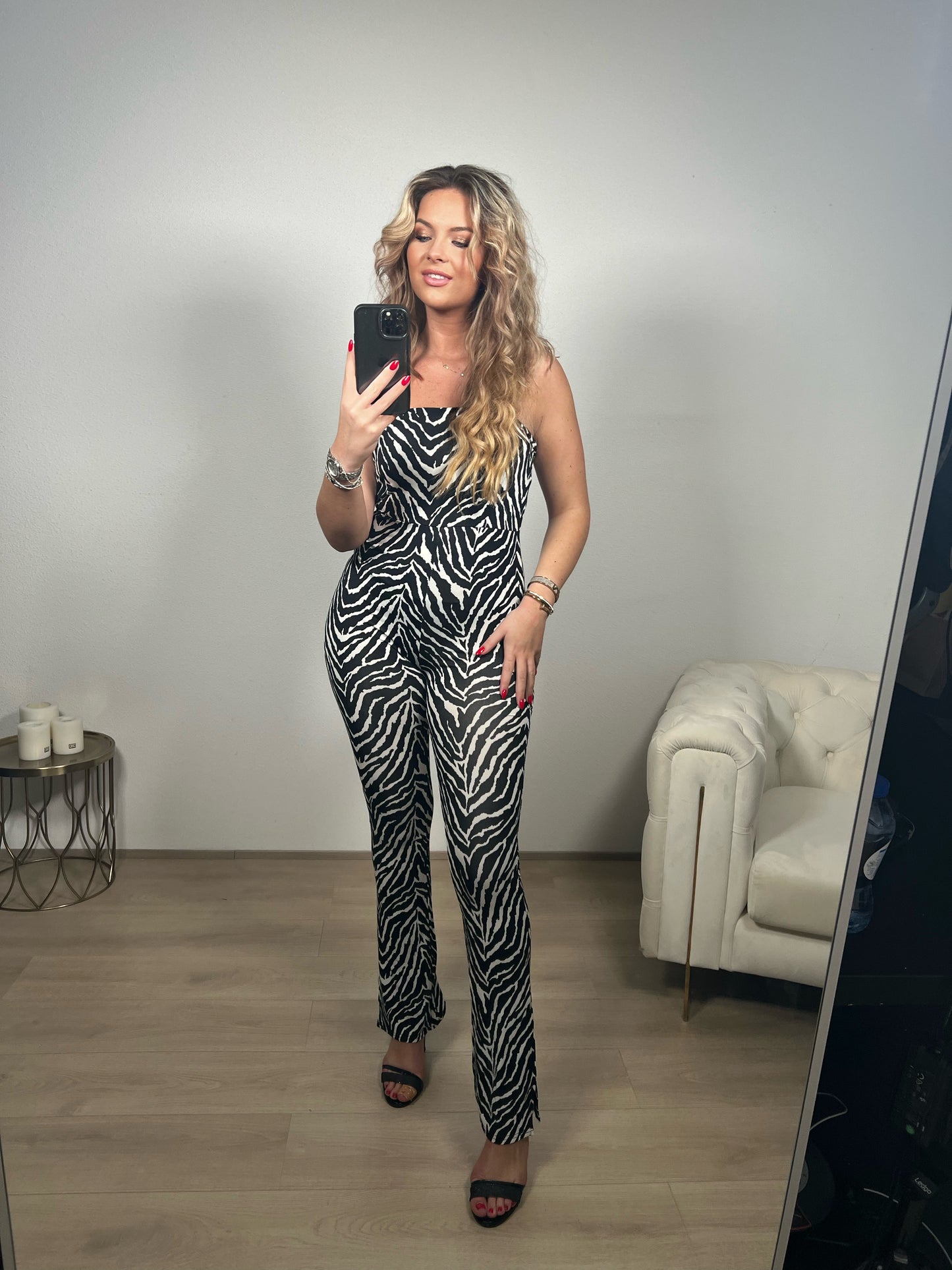 MIA ZEBRA JUMPSUIT BLACK&WHITE