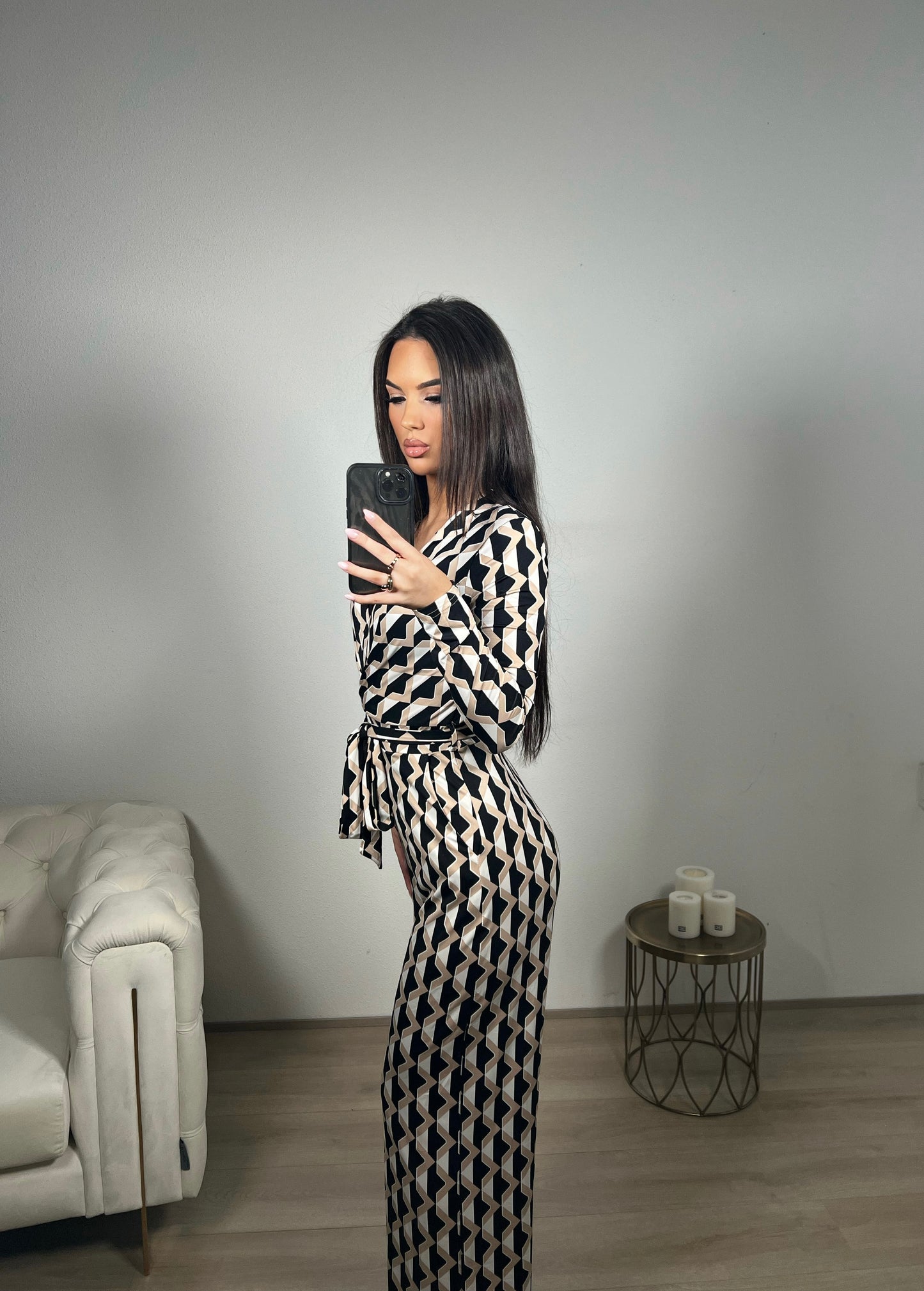 OLIVIA JUMPSUIT BLACK&BEIGE