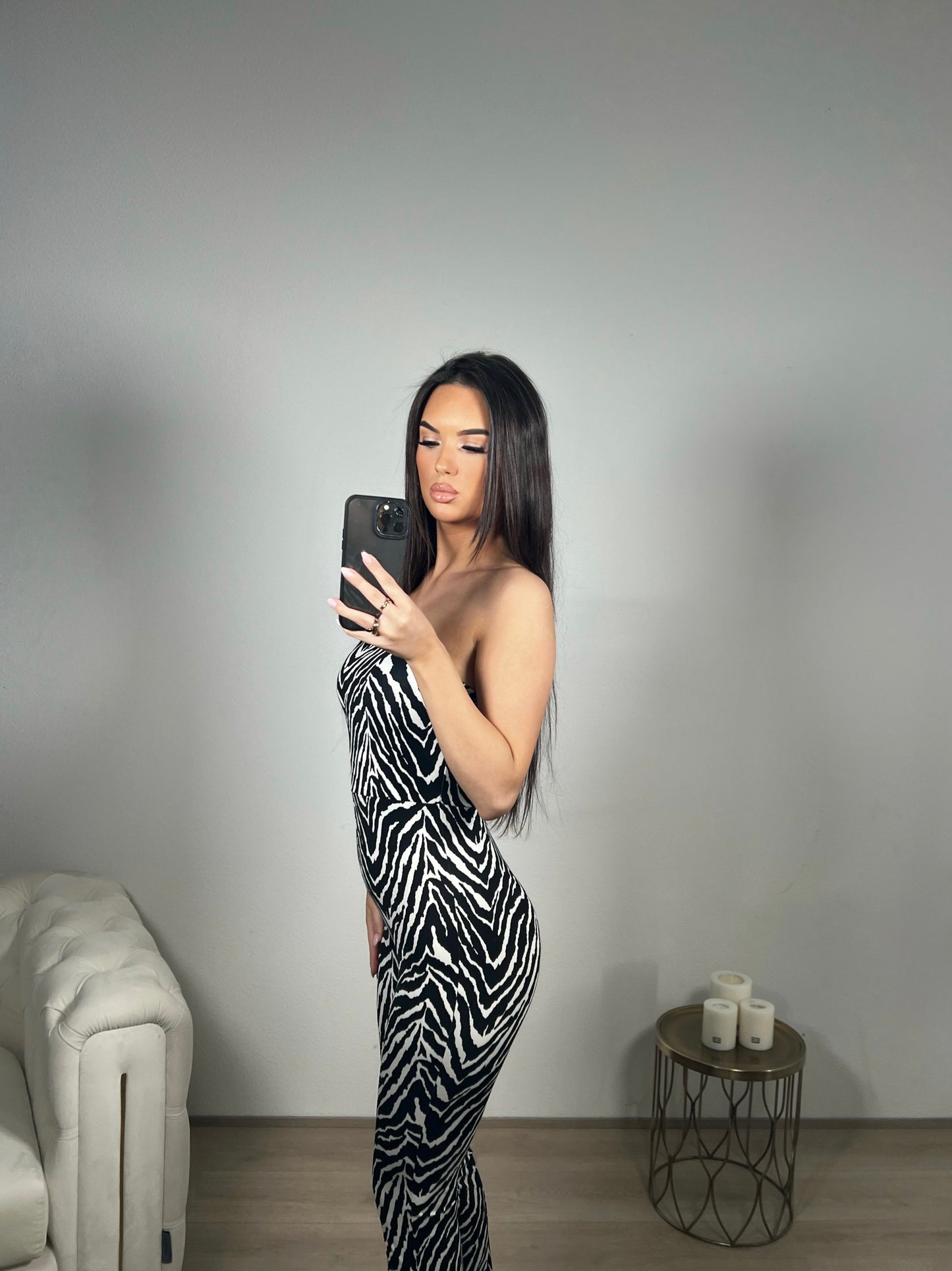 MIA ZEBRA JUMPSUIT BLACK&WHITE